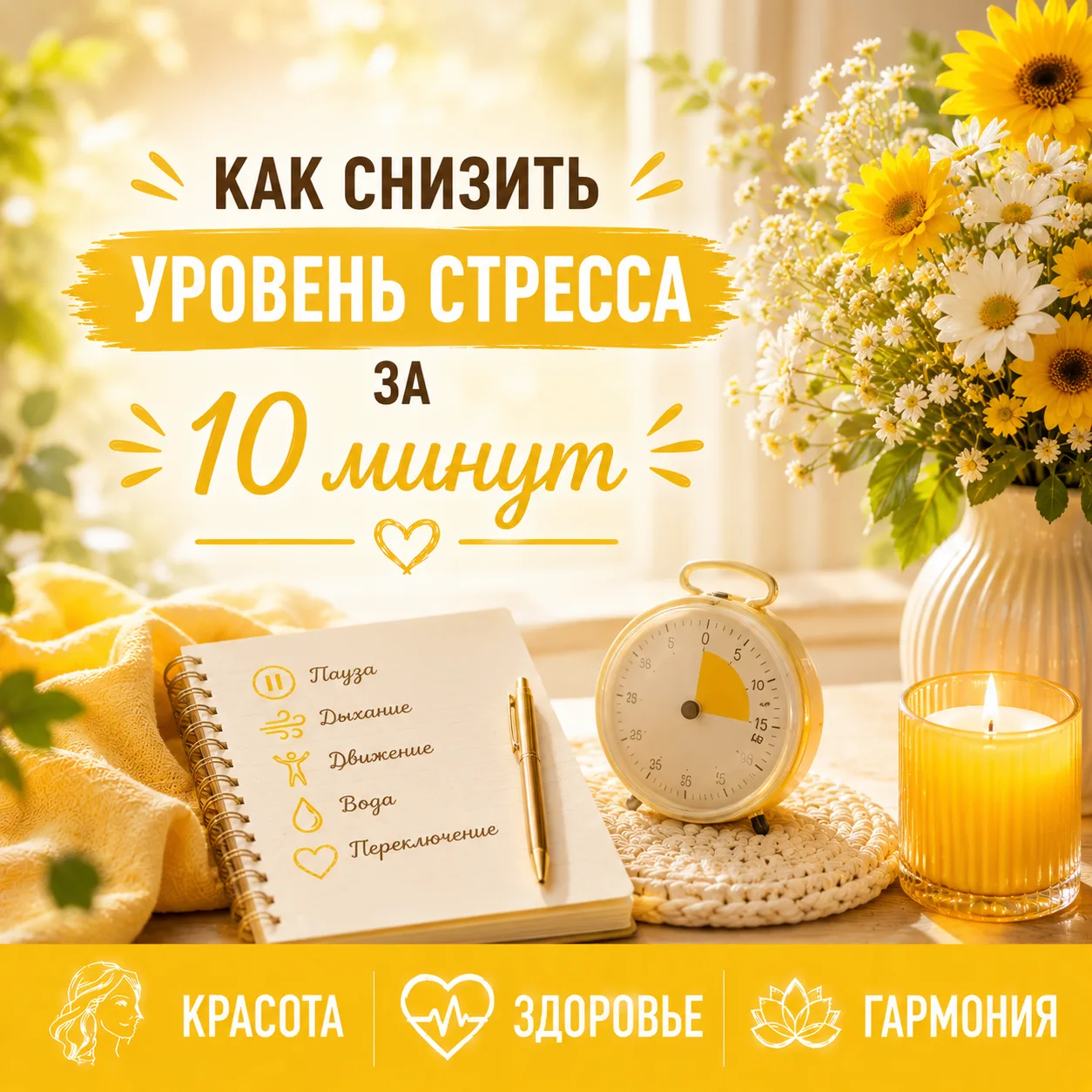 🌿 Как снизить уровень стресса всего за 10 минут