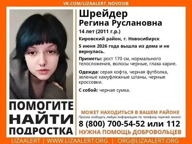«Вышла из дома и не вернулась»: 14-летнюю девочку с пирсингом больше недели ищут в Новосибирске

Она
