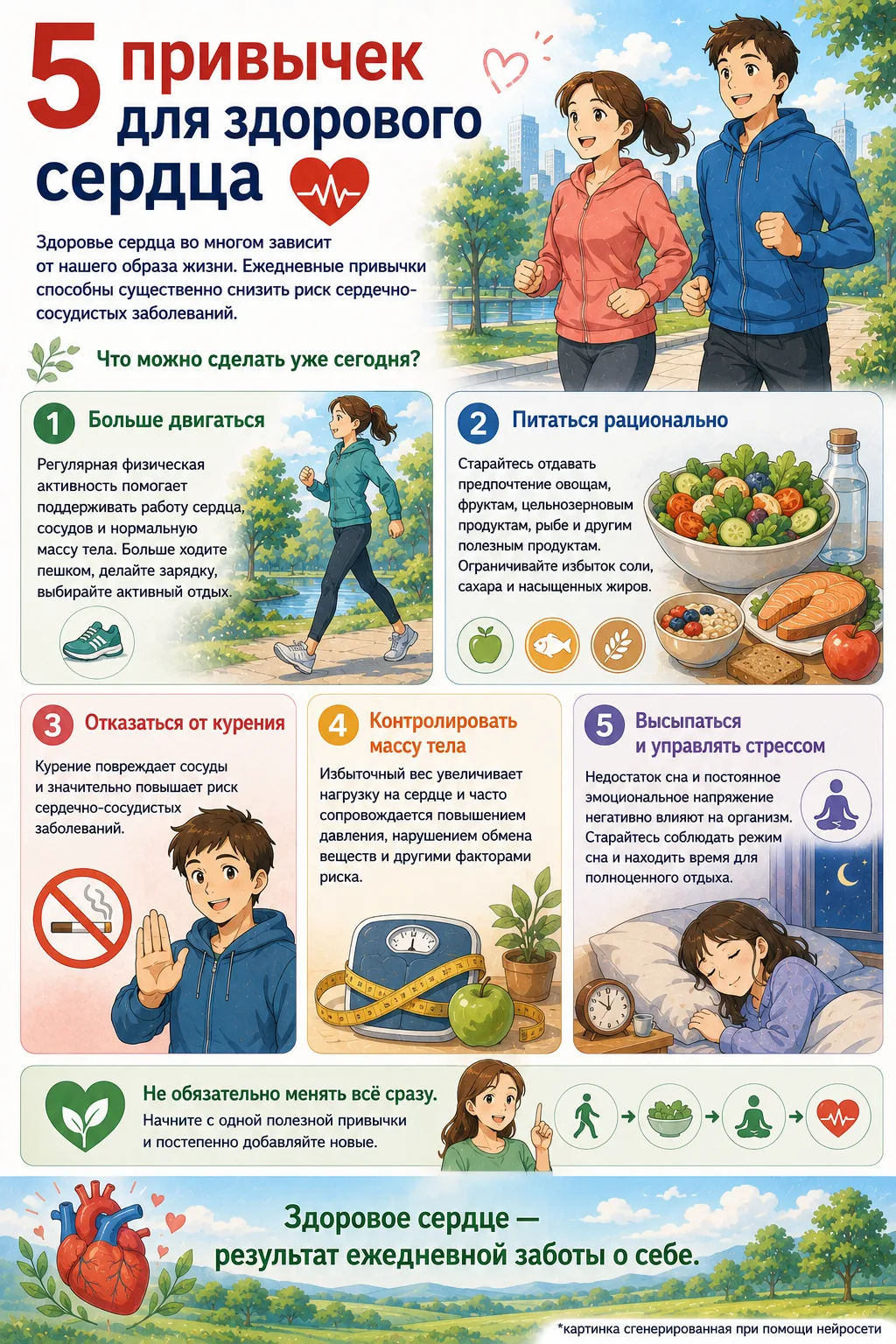 5 привычек для здорового сердца ❤️