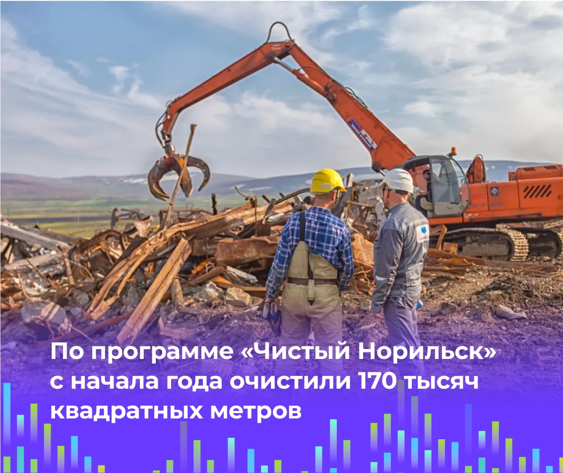 🧹 По программе «Чистый Норильск» с начала года очистили 170 тысяч квадратных метров