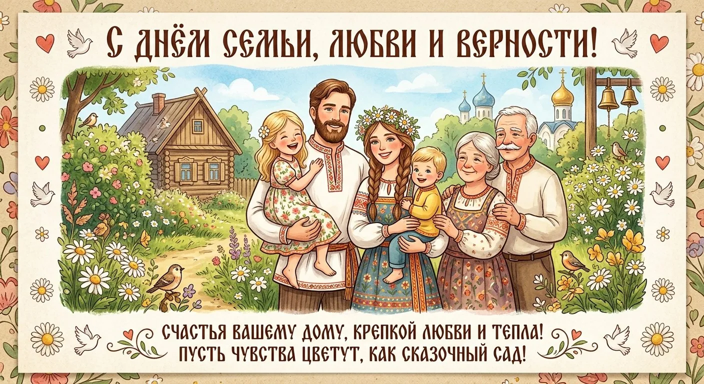 Я поздравляю всех с праздником! С Днём Семьи, Любви и Верности!!!