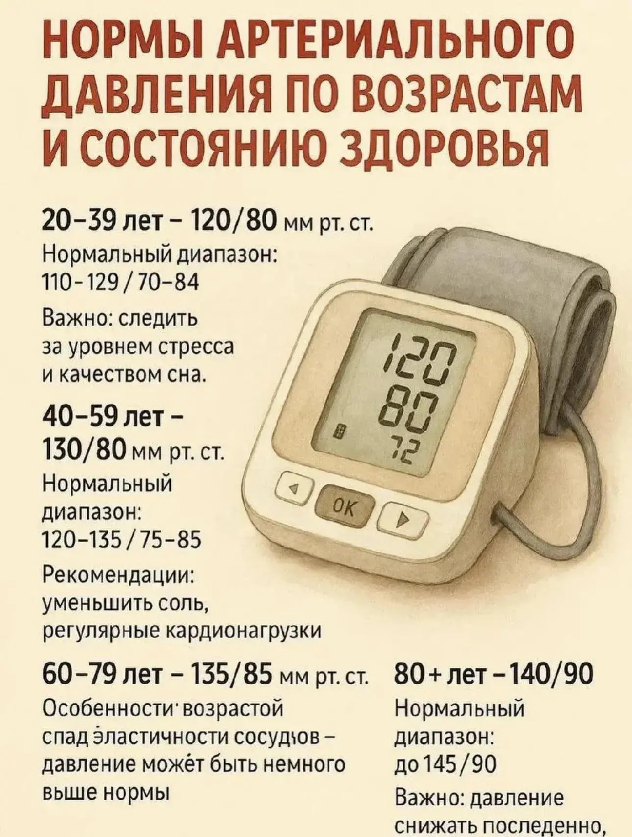 🫀Артериальное давление и возраст

👌🏻С возрастом показатели давления естественно меняются. Важно с