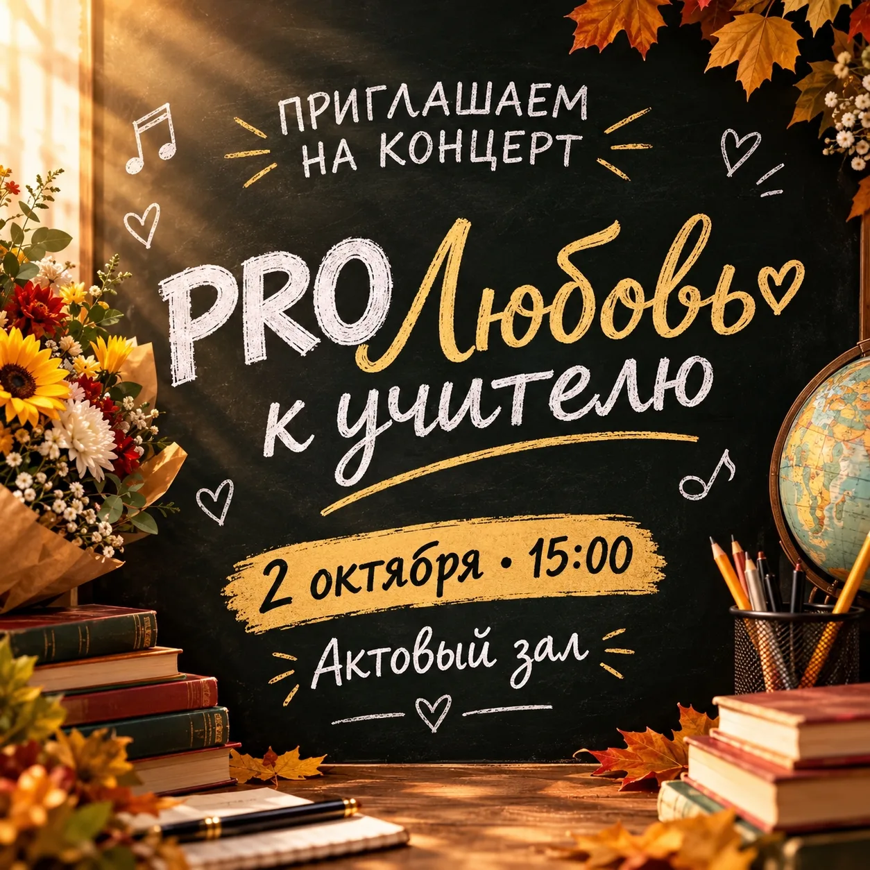🍂 ПРИГЛАШАЕМ НА КОНЦЕРТ «PROЛюбовь к учителю»! 🍂