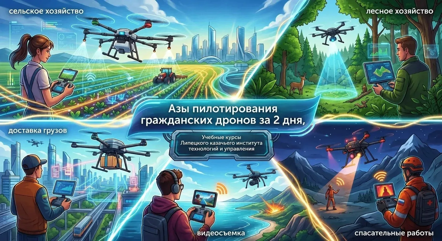 Азы пилотирования гражданских дронов за 2 дня. Бесплатное обучение профессии будущего –...