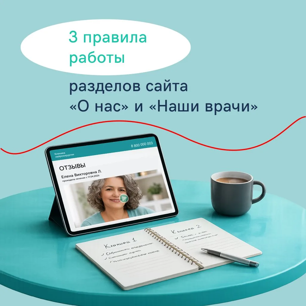 Почему разделы «О нас» и «Наши врачи» на сайте клиники не дают записей.