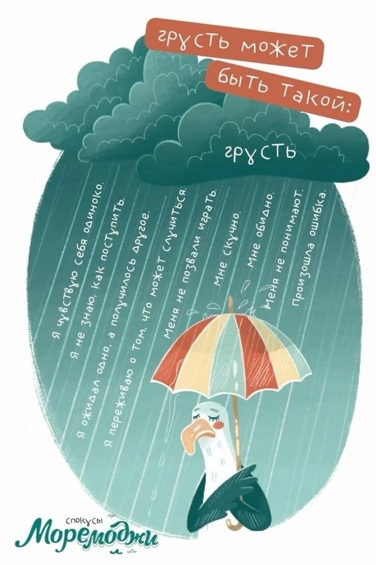 😊👍 Даже в самой весёлой школе Моремоджи знают: грусть — это не ошибка, а важная эмоция. Спокусы на
