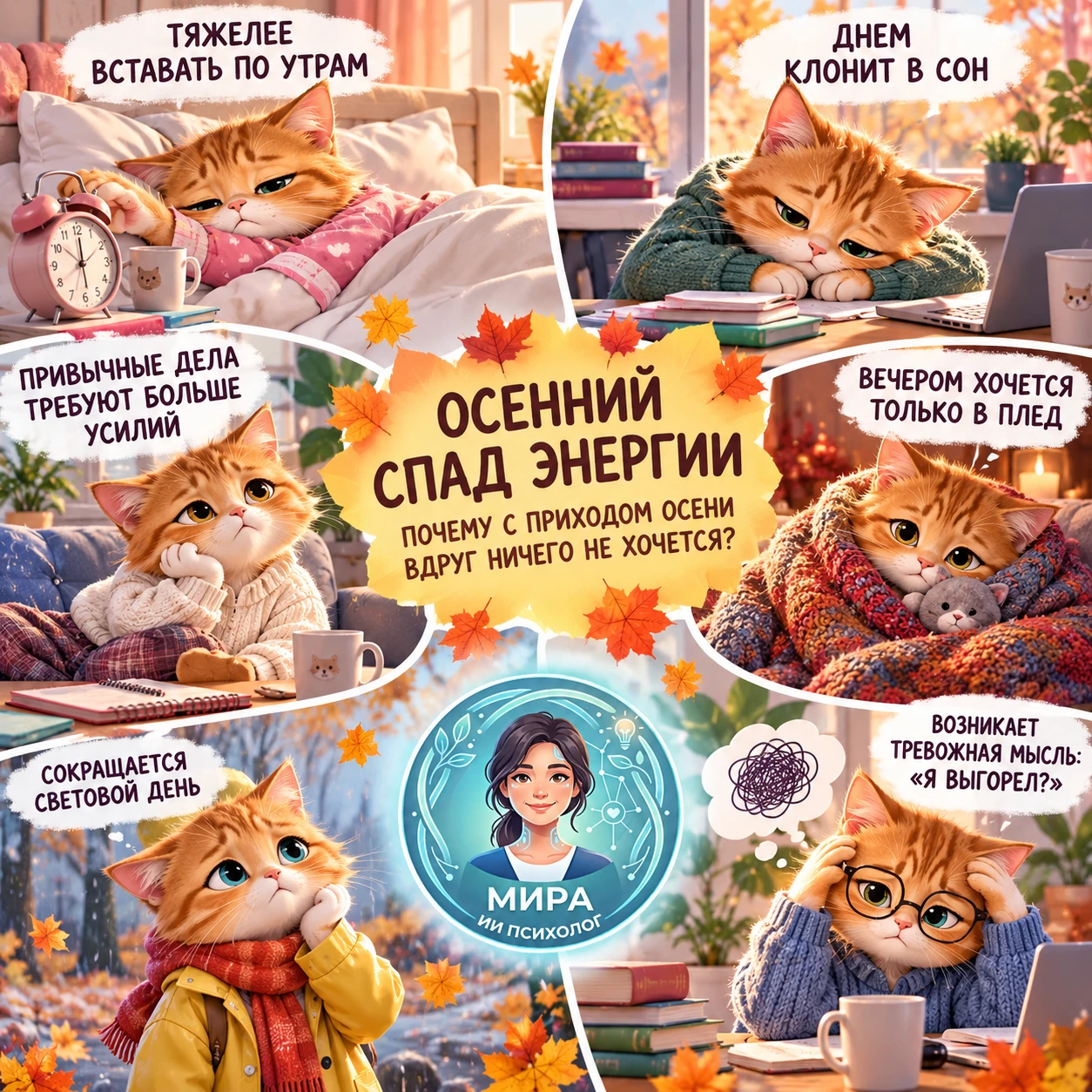 🍁 Осенний спад энергии: почему с приходом осени вдруг ничего не хочется? (ЧАСТЬ 1) ✨