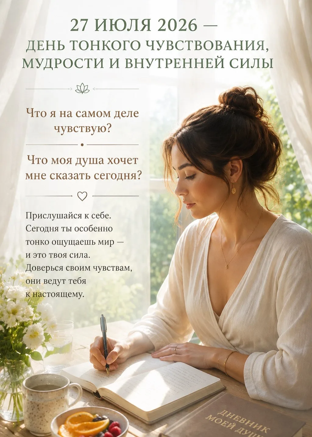 🌙 27 ИЮЛЯ 2026 — ДЕНЬ ТОНКОГО ЧУВСТВОВАНИЯ, МУДРОСТИ И ВНУТРЕННЕЙ СИЛЫ 🌙
