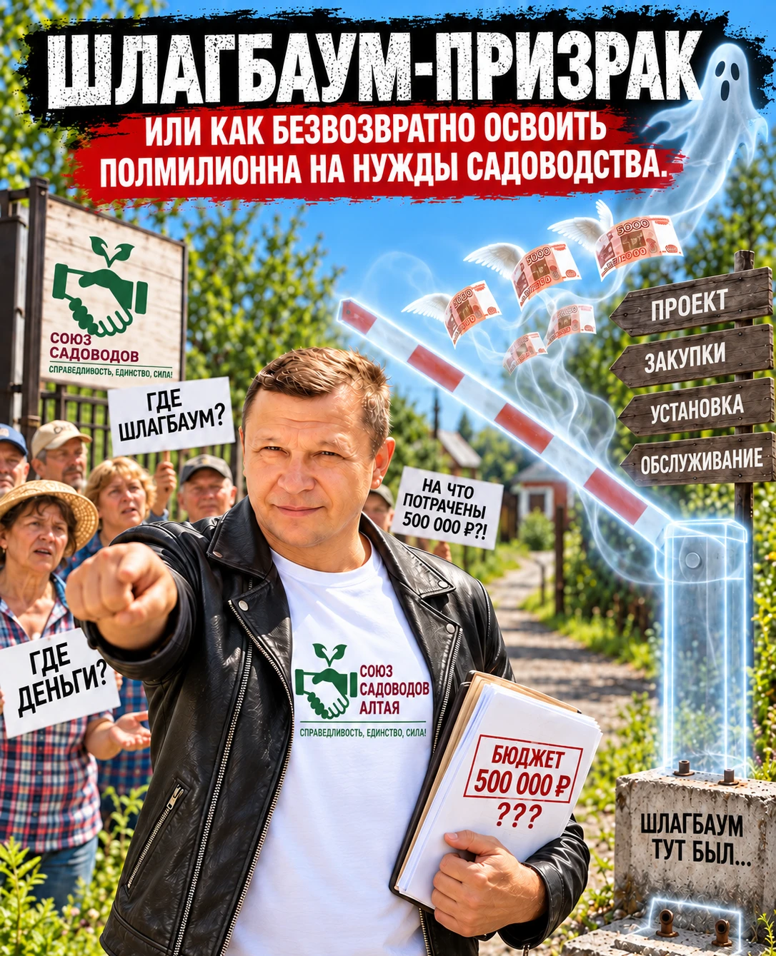 ШЛАГБАУМ-ПРИЗРАК ИЛИ КАК БЕЗВОЗВРАТНО ОСВОИТЬ ПОЛМИЛЛИОНА НА НУЖДЫ САДОВОДСТВА