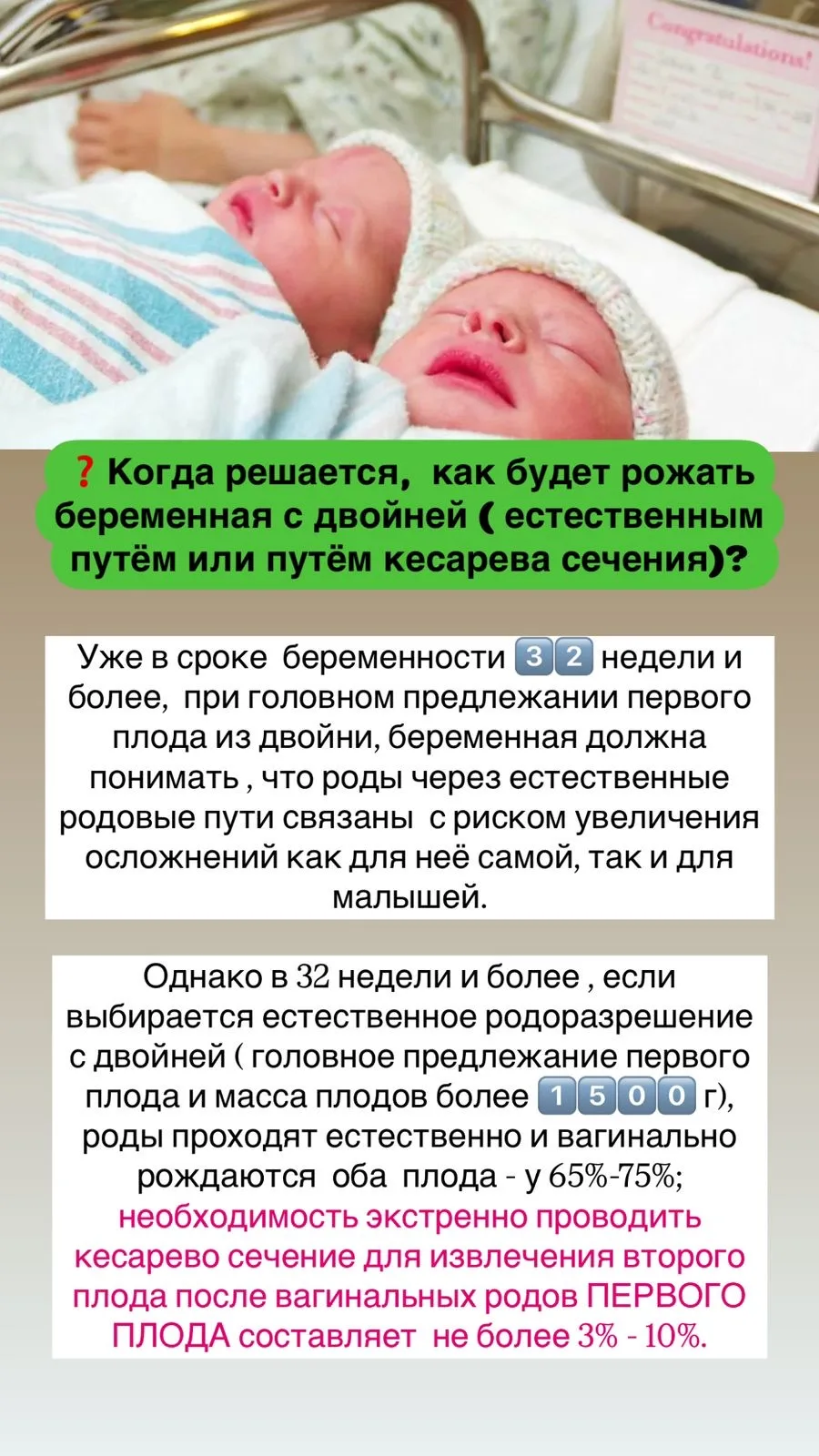 🔴Роды с двойней