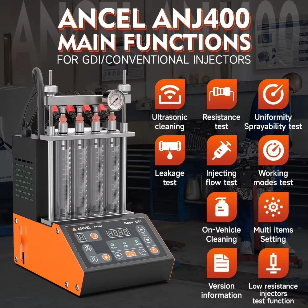 Ультразвуковой очиститель топливных форсунок ANCEL ANJ400