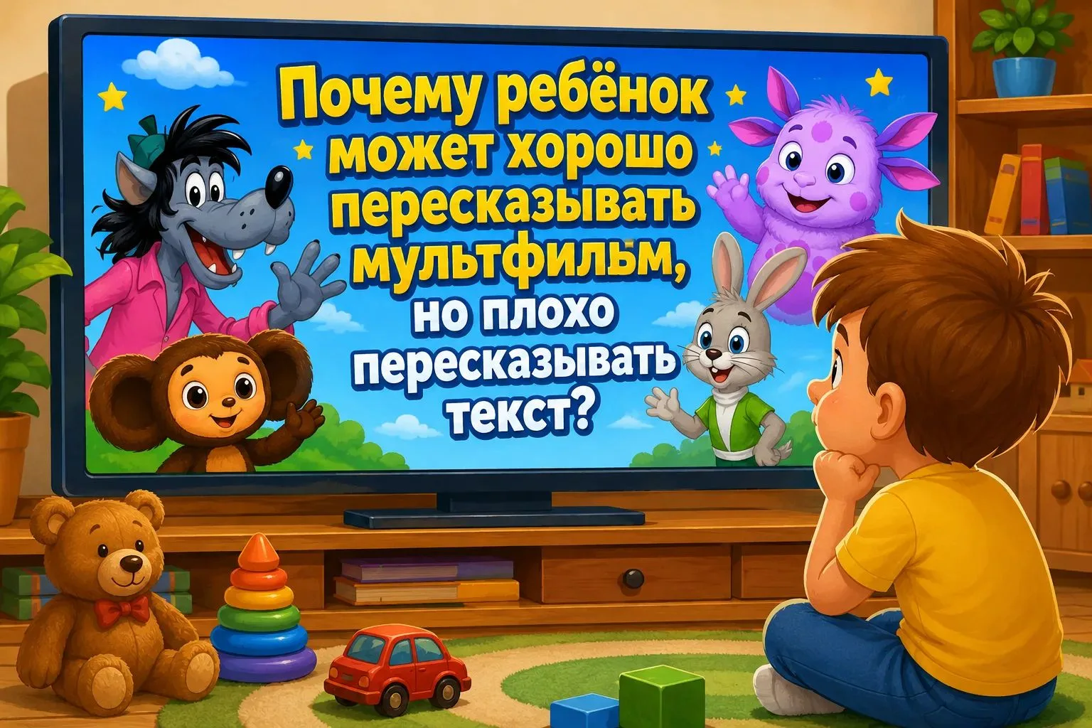 🧠 Почему ребёнок может хорошо пересказывать мультфильм, но плохо пересказывать текст?