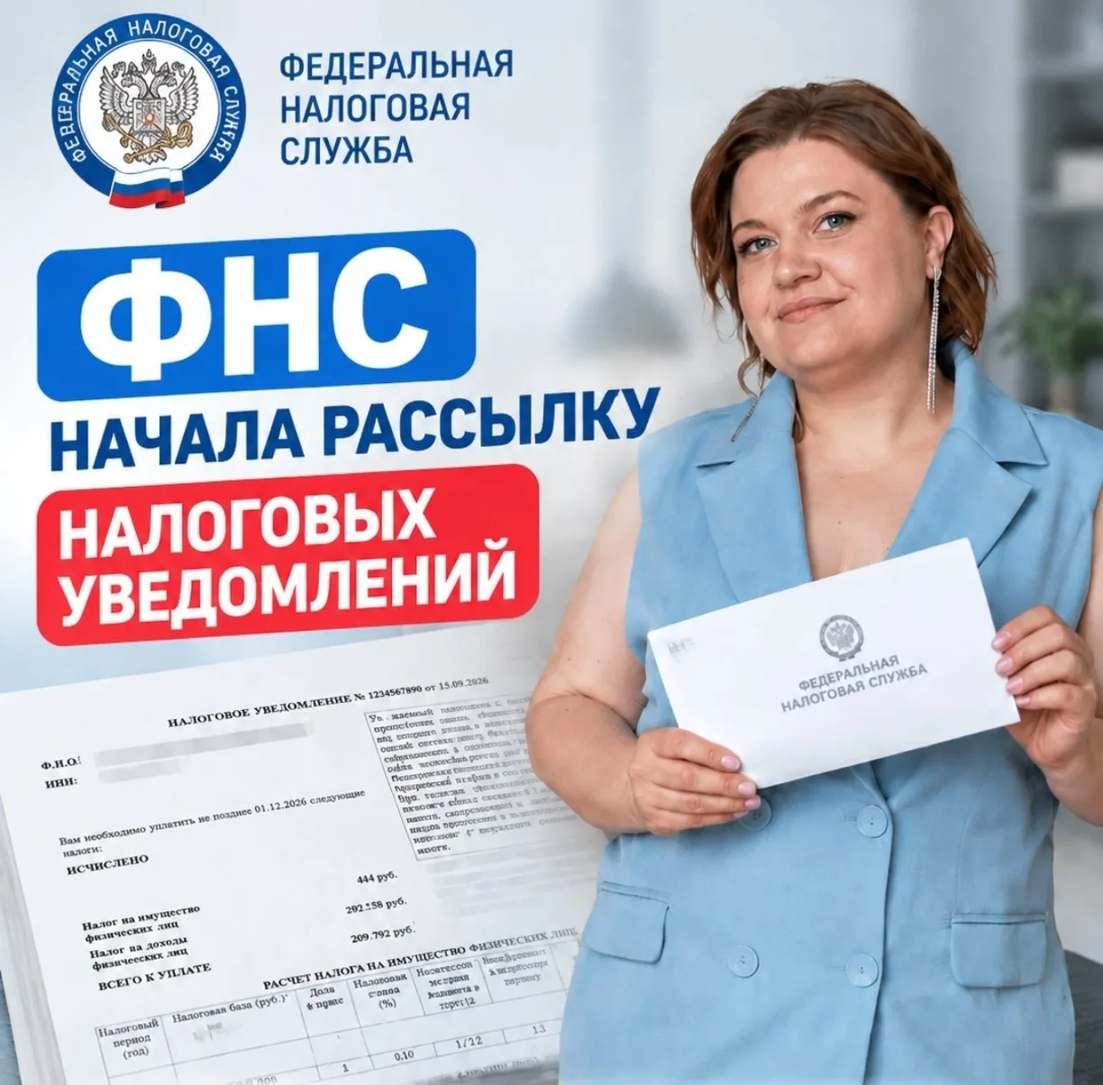 ФНС начала рассылку налоговых уведомлений