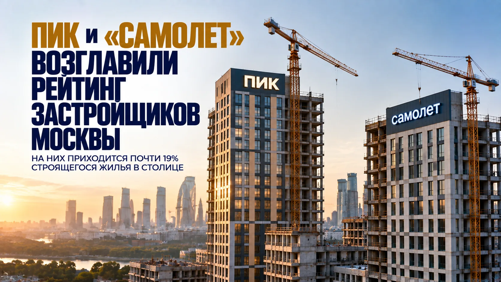 ПИК и «Самолет» возглавили рейтинг застройщиков Москвы