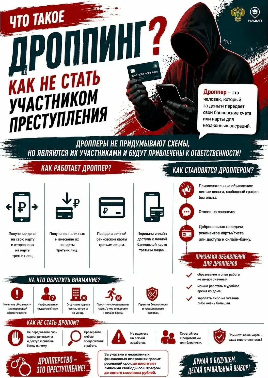 Профилактика преступлений в сфере ИТТ, дропперства и НОН 
 
Министерством молодежи региона при участ