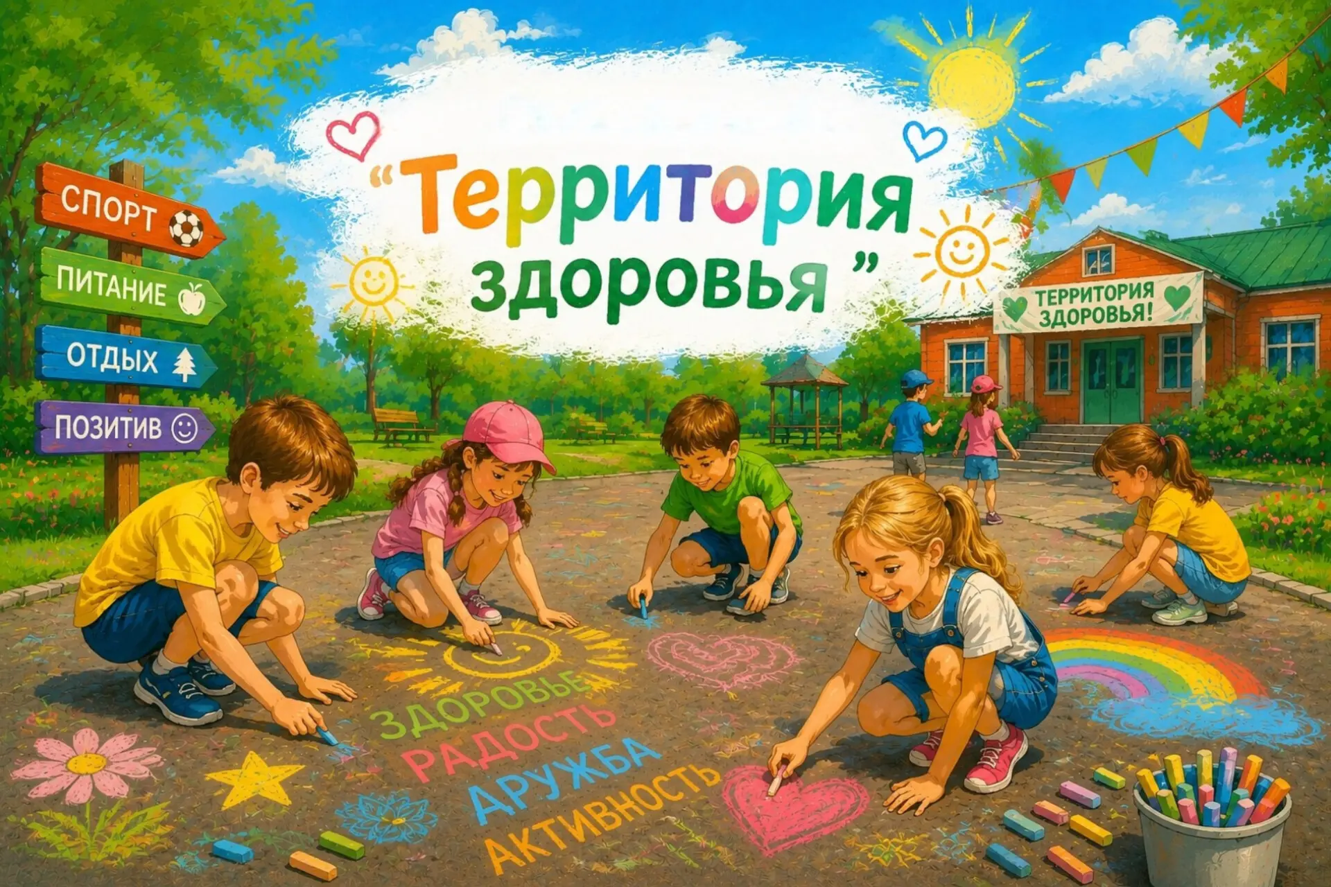 🎨 Творческий день в пришкольном лагере "Территория здоровья"! 🌈