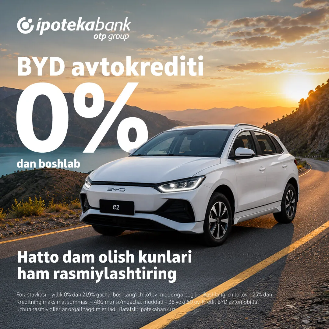 BYD 0% dan boshlab