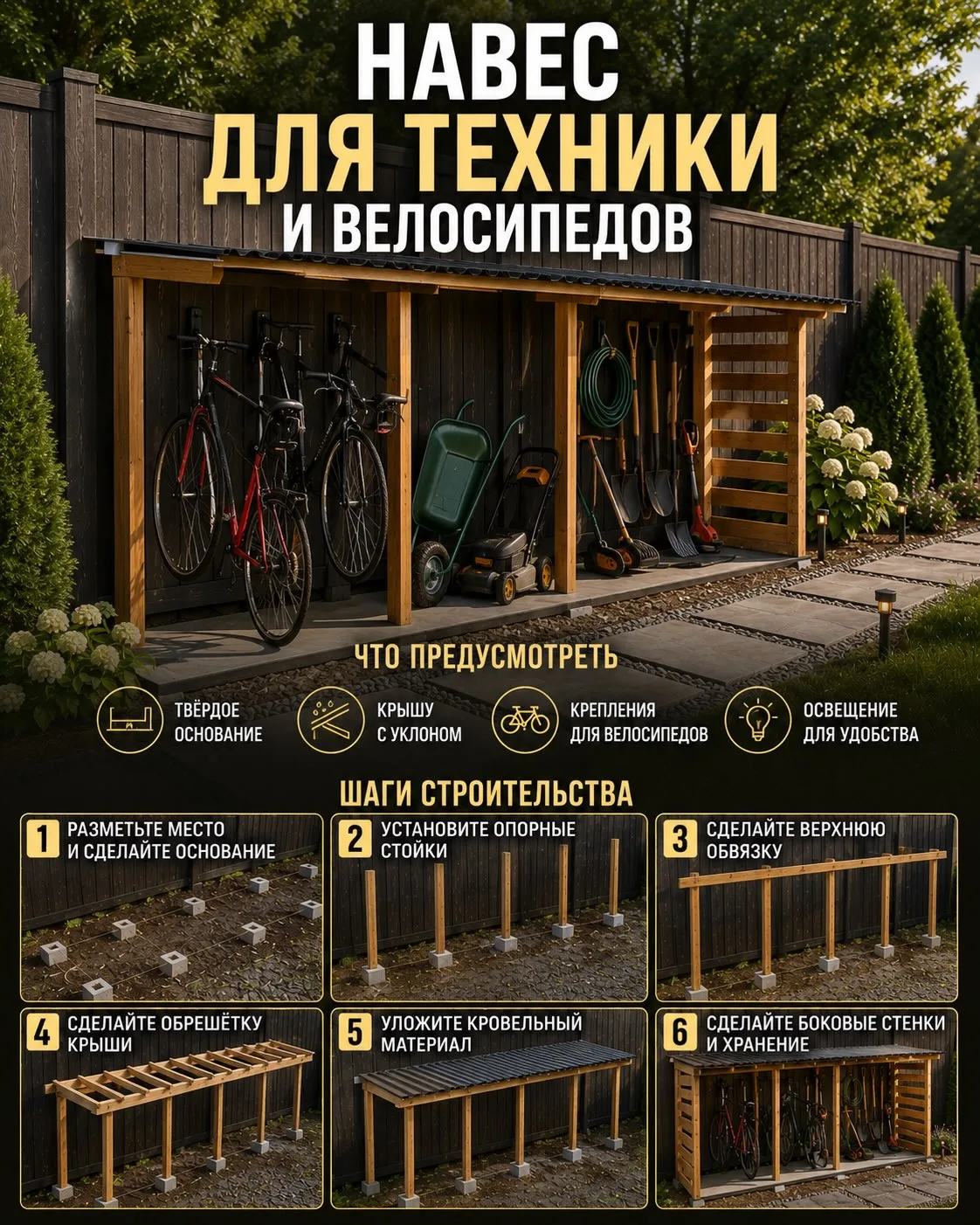 Идеи что построить вдоль забора
