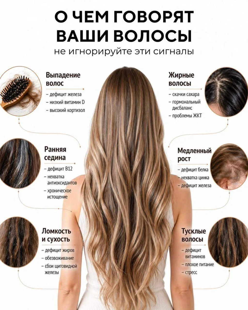 🤍 Ухоженные волосы начинаются не только с красивых баночек на полке.
  
Сбалансированное питание, п