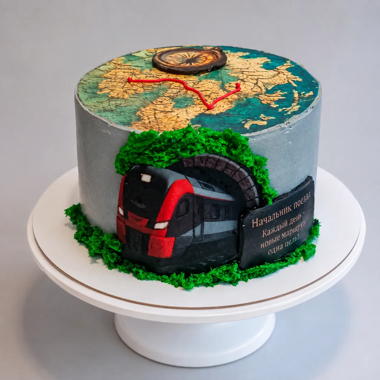 Испекла торт! 🎂 На этот раз заказ особый — для самого главного на рельсах, начальника ...