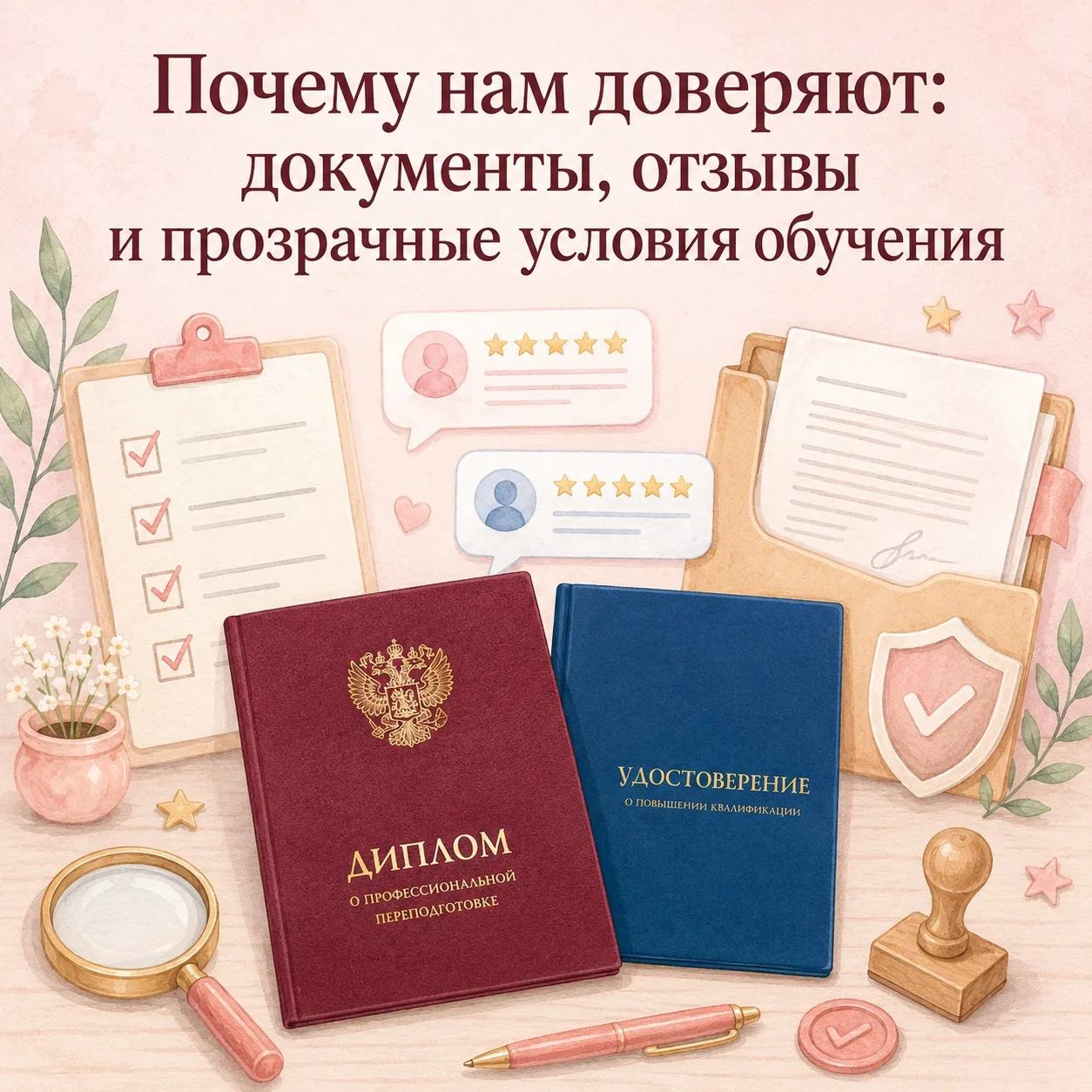 Почему нам доверяют: документы, отзывы и прозрачные условия обучения 📚

Когда вы выбираете обучение
