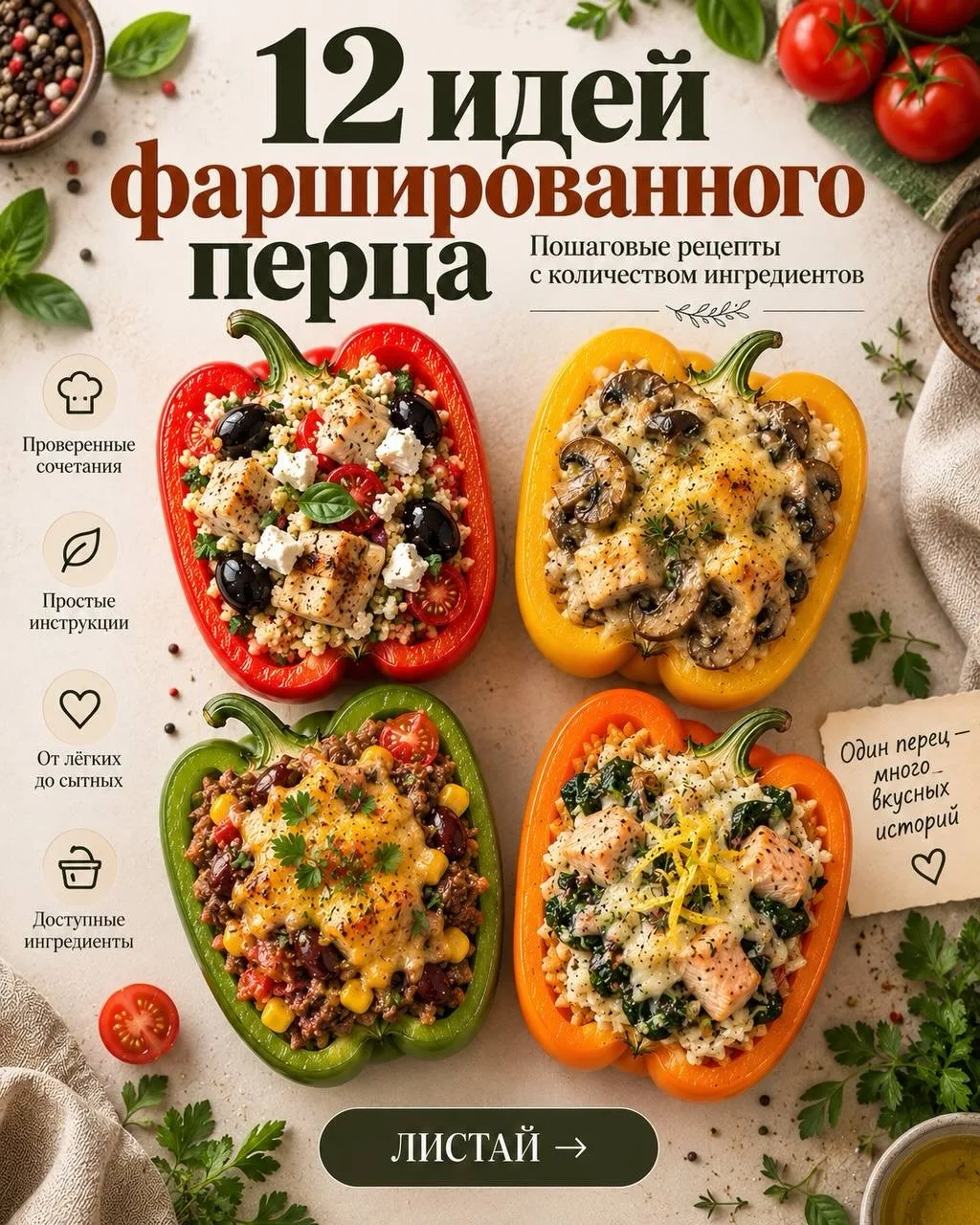 Вы всё ещё фаршируете перец только фаршем и рисом?🌶️