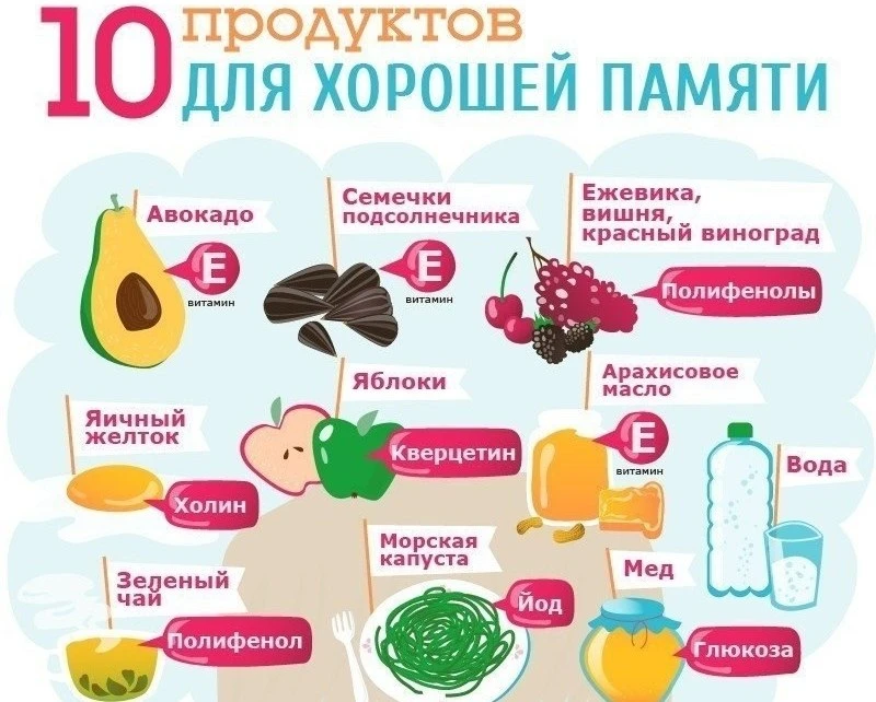 10 продуктов для хорошей памяти