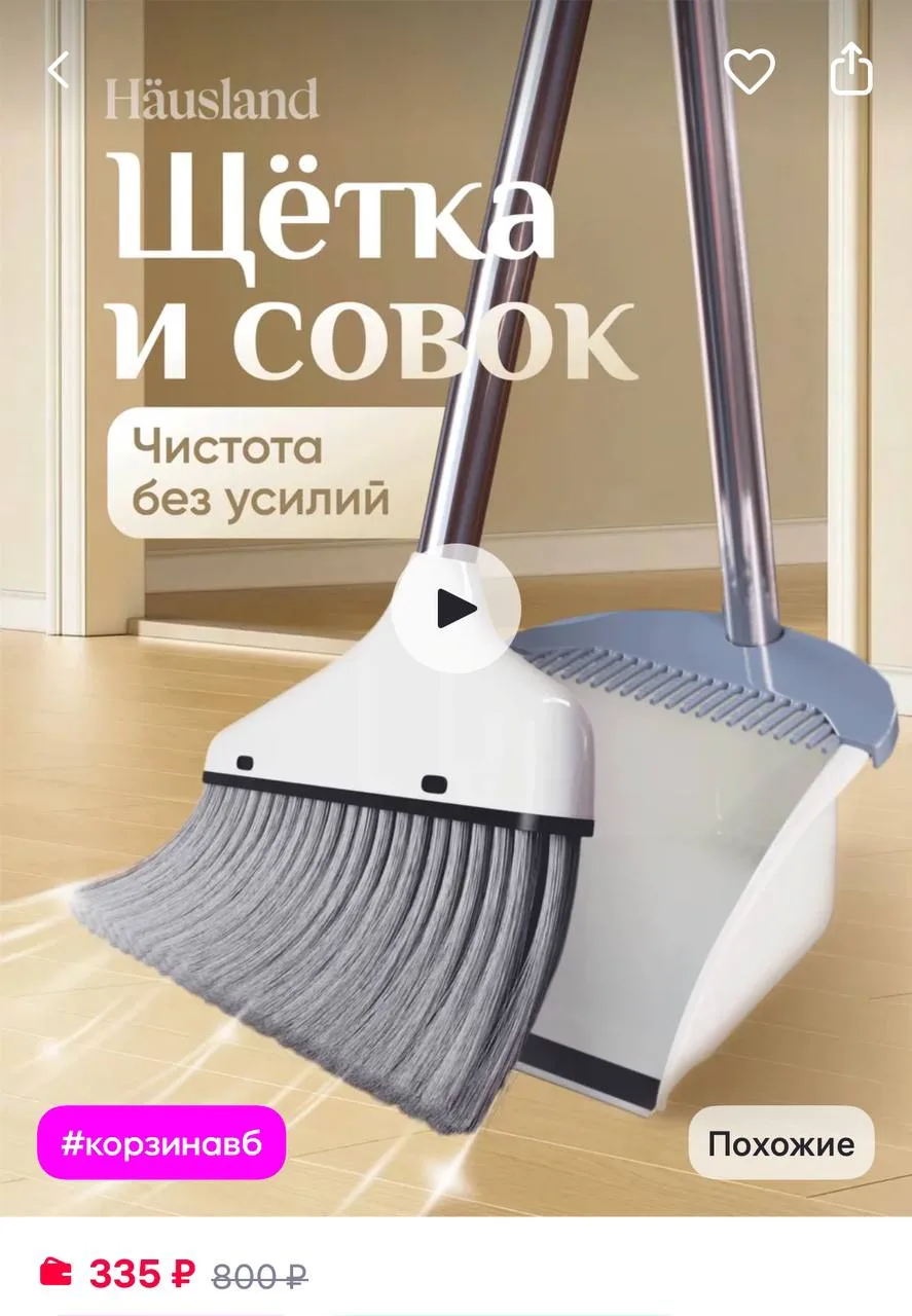 hausland Щетка для уборки веник с совком