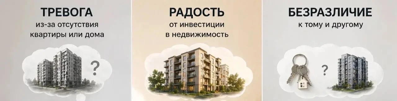 58% россиян испытывают тревогу из-за отсутствия собственного жилья.

Для 66% покупка недвижимости оз