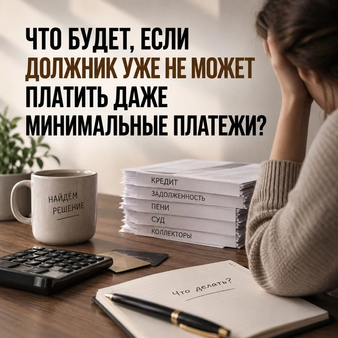 ЧТО БУДЕТ, ЕСЛИ ДОЛЖНИК УЖЕ НЕ МОЖЕТ ПЛАТИТЬ ДАЖЕ МИНИМАЛЬНЫЕ ПЛАТЕЖИ? 💳