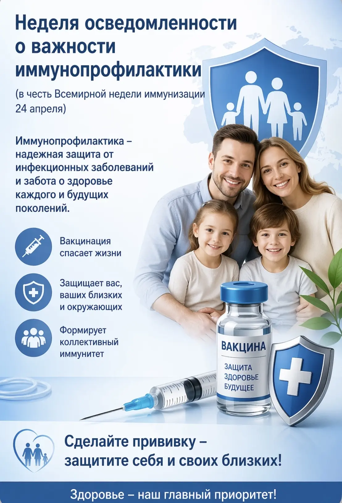 📢 Неделя осведомленности о важности иммунопрофилактики