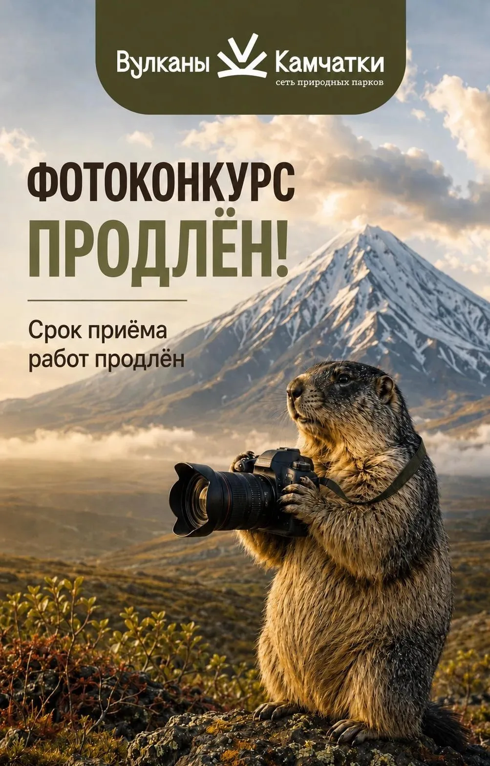 По многочисленным просьбам сеть природных парков «Вулканы Камчатки» продлевает фотоконк...