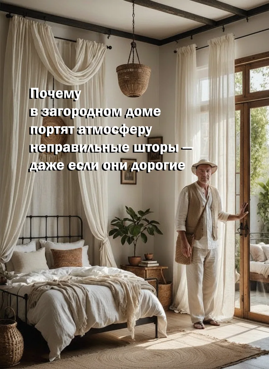 Добрый день, дорогие друзья! Ещё раз о шторах! А вы задумывались, почему в загородном д...