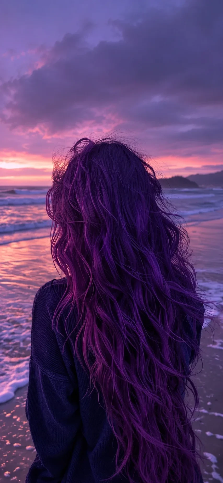 Обои с фиолетовыми волосами 💜