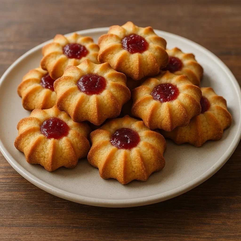 🍪 Домашнее курабье с джемом  Рассыпчатое, нежное печенье, которое буквально тает во рту. А за счёт д