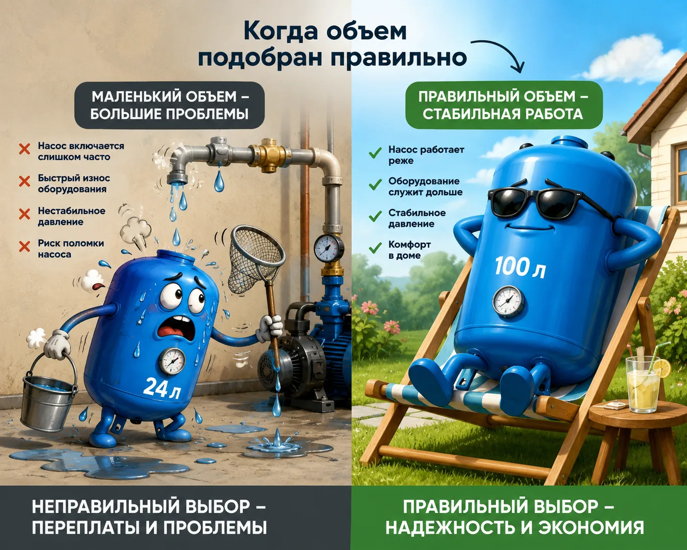 🔵 Какой гидроаккумулятор выбрать для дома?