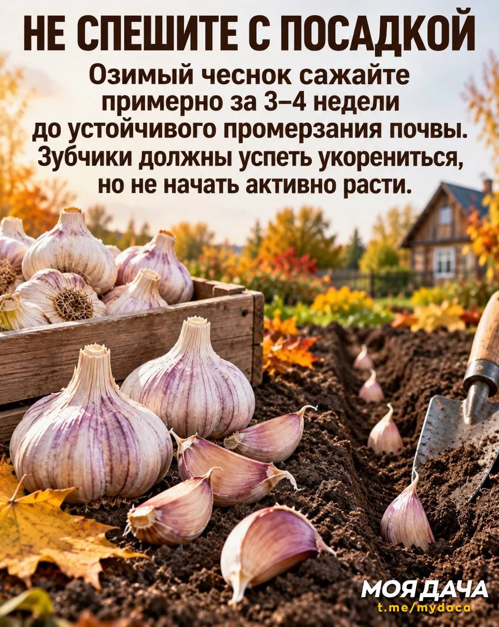 Крупный чеснок начинается не весной, а ещё с осенней посадки 🧄