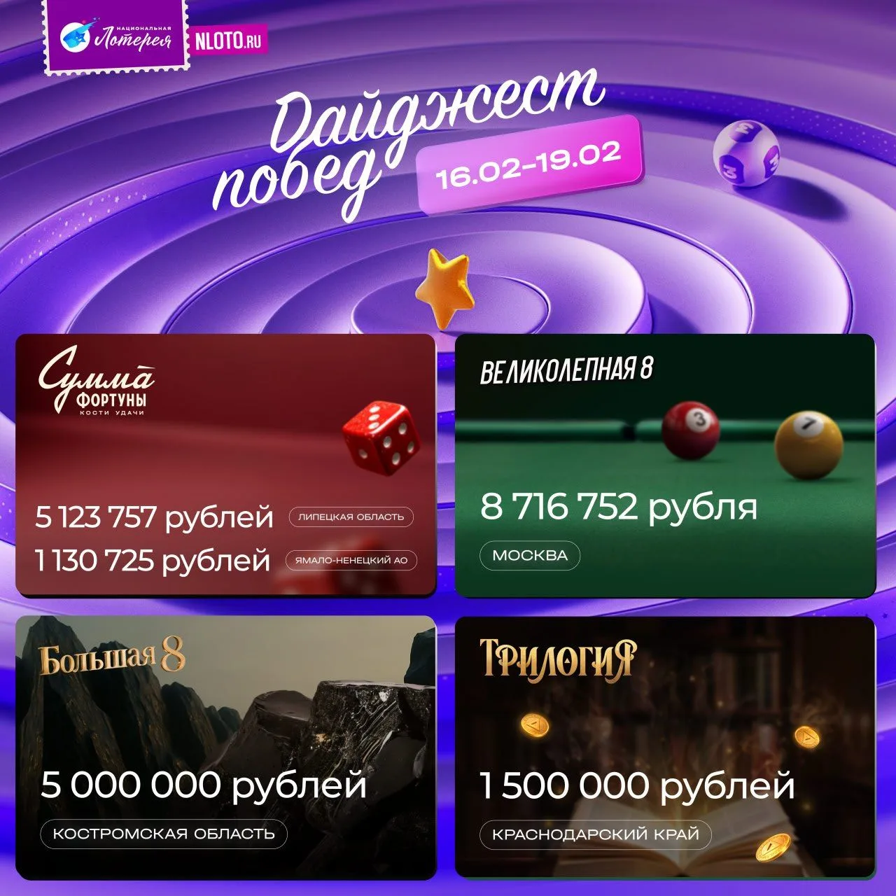 Обильные осадки в виде особо крупных выигрышей пронеслись по всей стране 🌨💨  В первой половине этой 