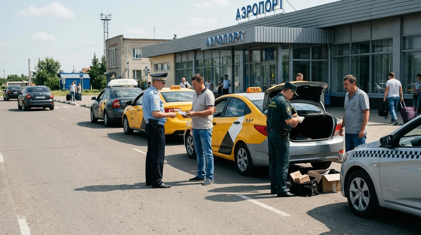 В аэропорту Абакана силовики устроили рейд среди таксистов: выявлено 8 нарушений