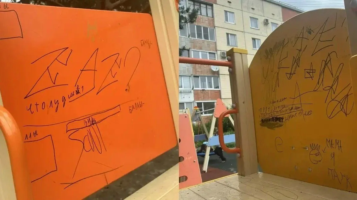 Детская площадка на Изотова пострадала от вандалов