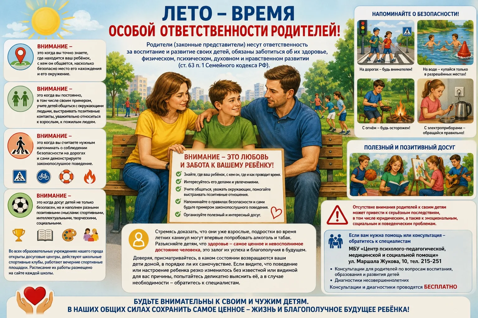 Лето – время особой ответственности родителей

Летом, когда дети оказываются вне стен школы и контро