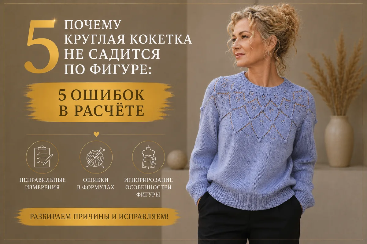 5 ошибок при расчёте круглой кокетки — проверьте себя 🧶