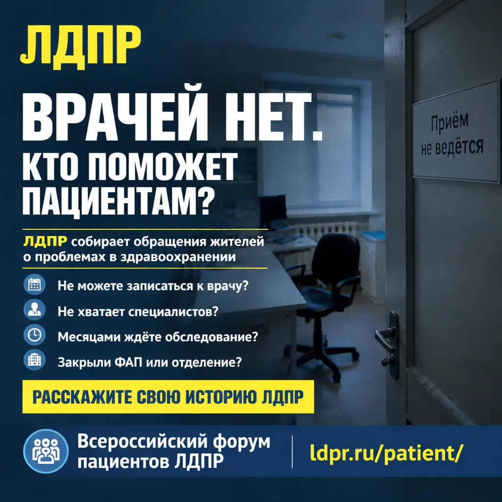 🏥 Невозможно получить медицинскую помощь? Расскажите об этом ЛДПР!

К нам в Курганское отделение ЛД