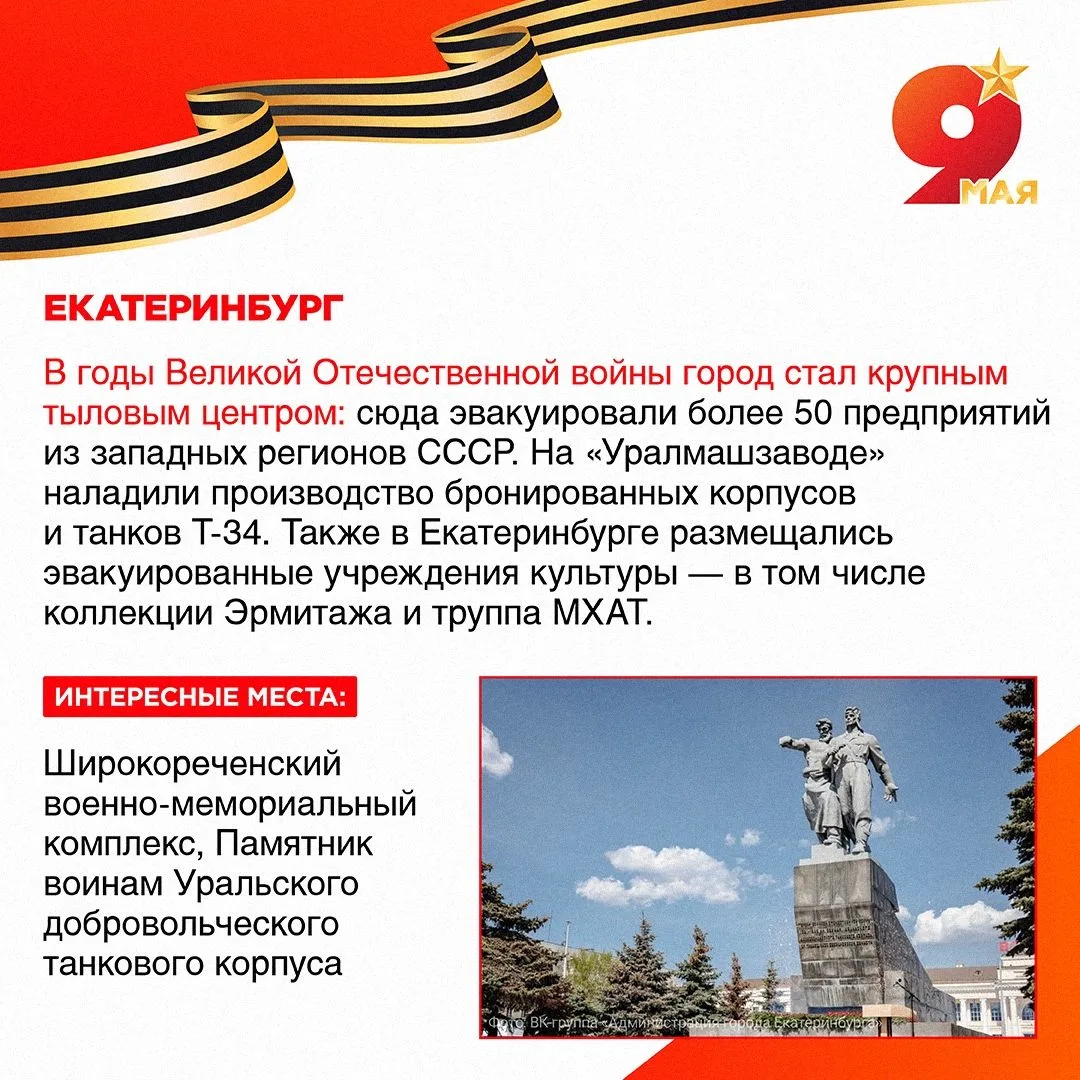 🎖 9 Мая — день памяти, гордости и благодарности. В Свердловской области есть города, к...