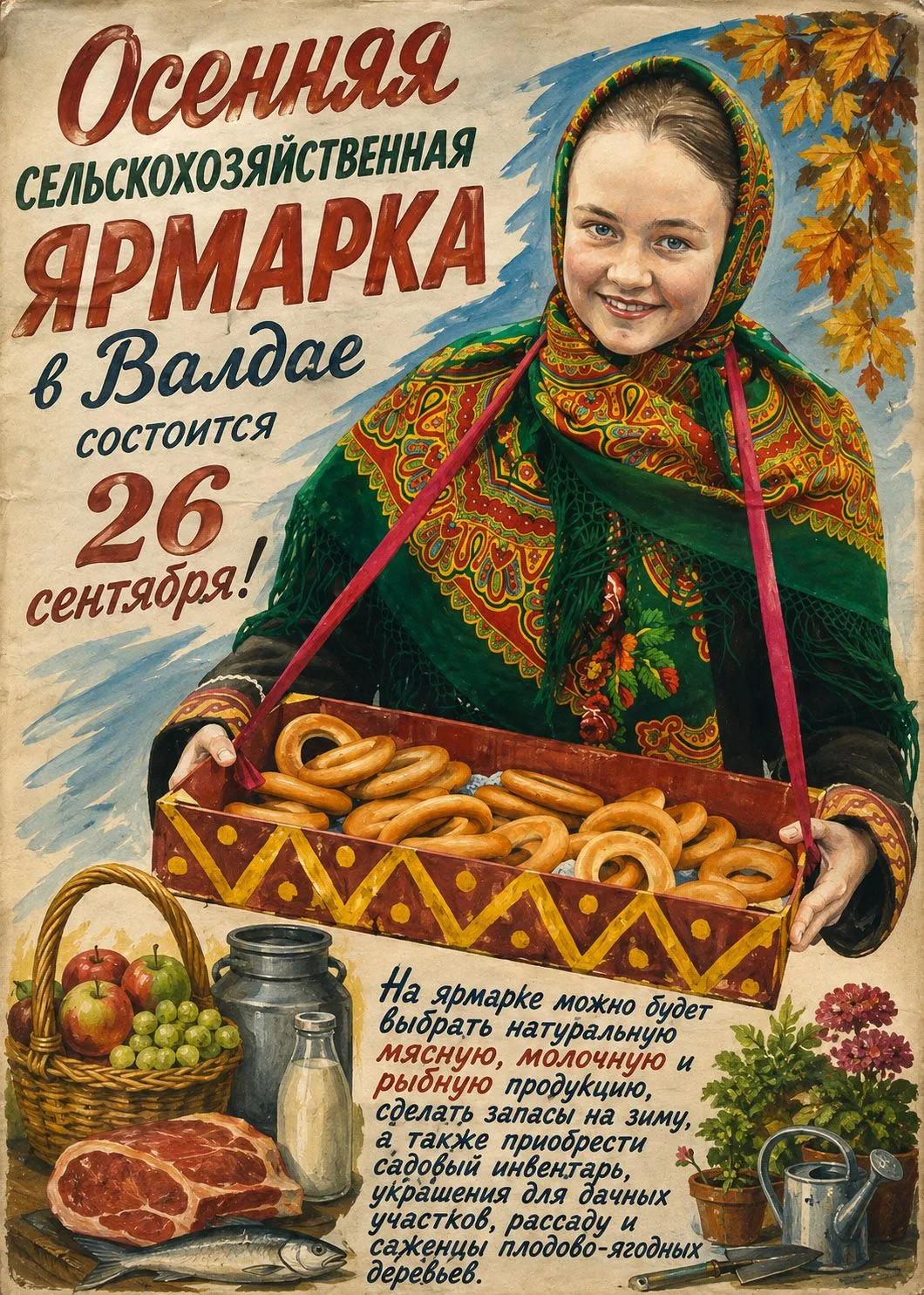 Осенняя сельскохозяйственная ярмарка в Валдае состоится 26 сентября!