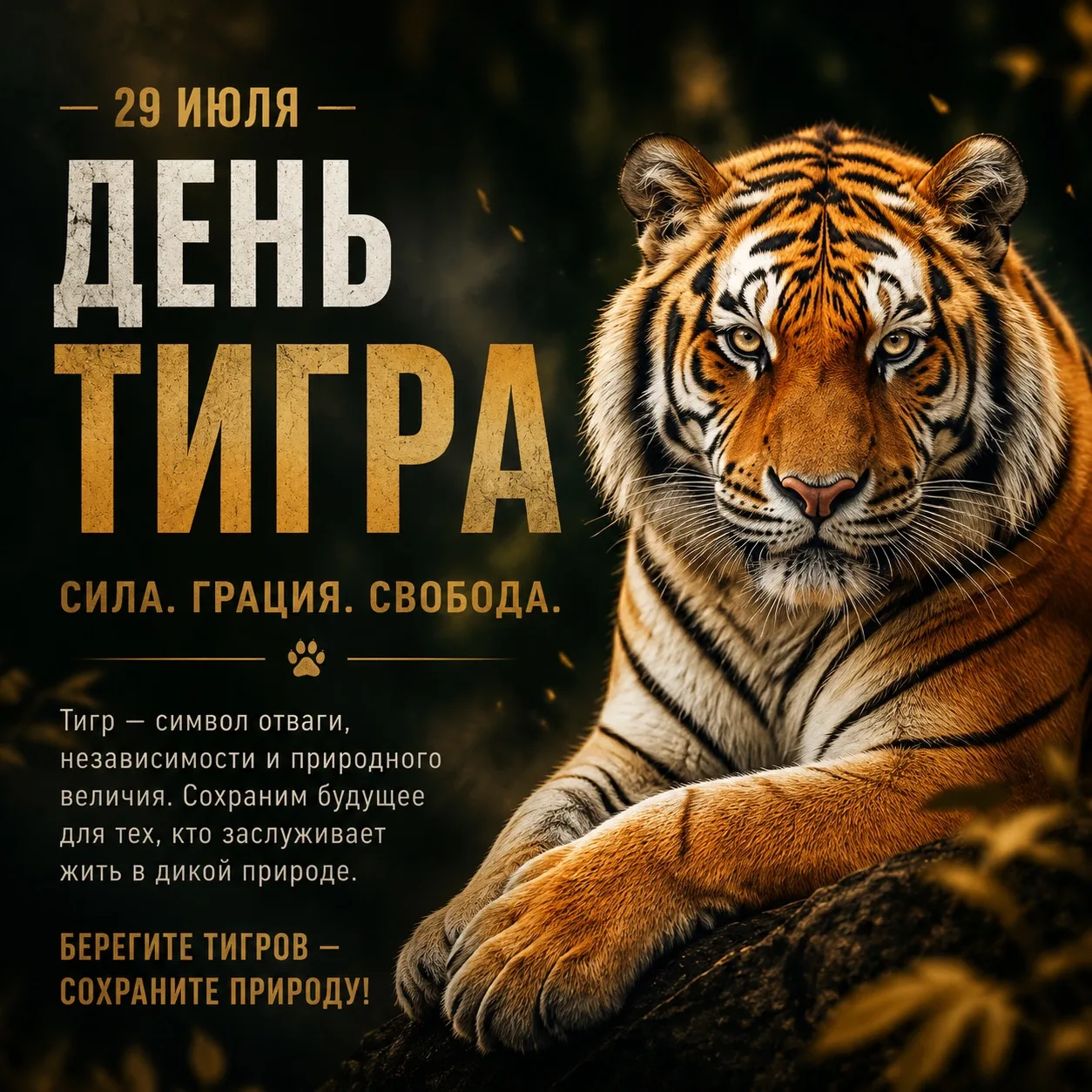 #Какойсегоднядень

🐅Р-р-р-р! Слышите этот рык? Это не просто кошачье мяуканье, это глас величествен