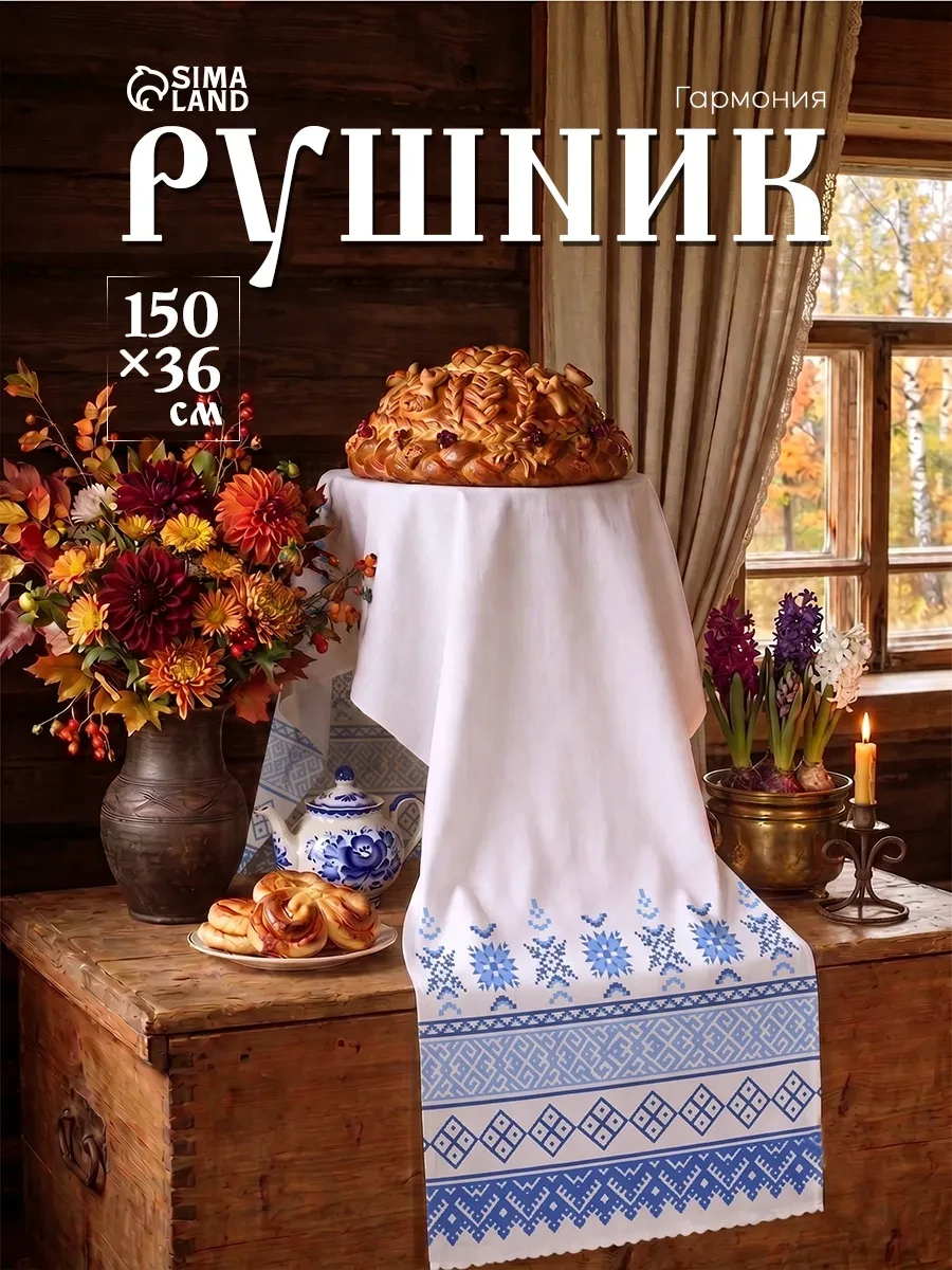⚡️ Рушник русский народный орнамент 150х36 см