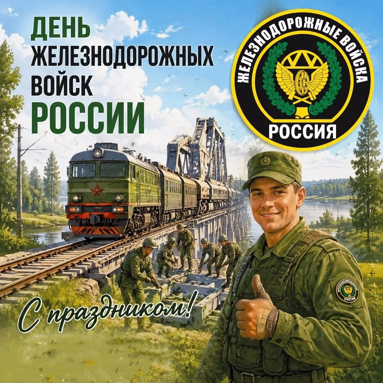 И снова железная дорога! 
🚂🎖 6 августа — День железнодорожных войск России 🎖🚂

Это профессиональ