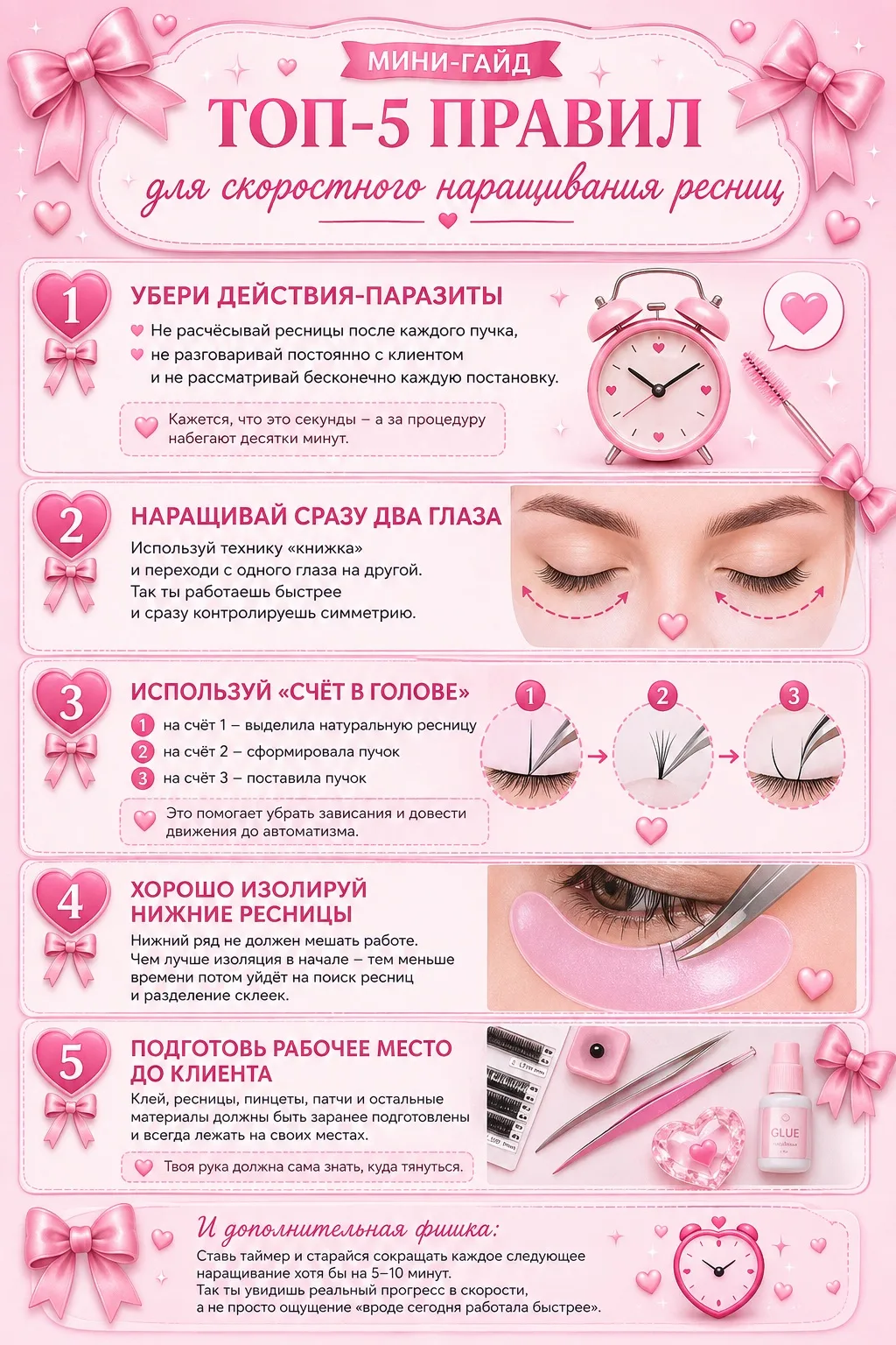 🎀 Как наращивать быстрее и не терять качество?