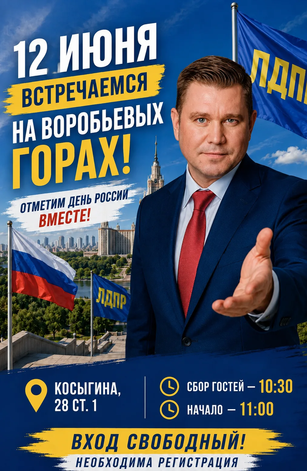 12 июня – все на Воробьевы горы!

Отметим День России вместе! Приходите с семьей, друзьями и детьми 